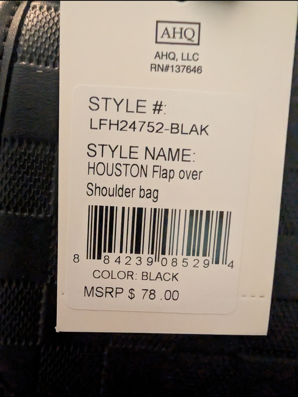 London Fog Black Quilted Shoulder Bag - Picture 2 of 6
